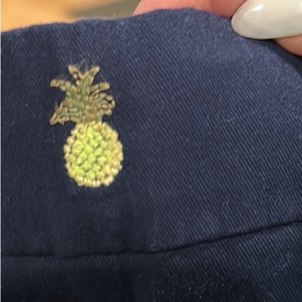 JCREW PINEAPPLE PRINT NAVY BLUE COTTON SUMMER BEACHY SHORTS 4 - Picture 5 of 11